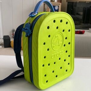 Crocs Mini Backpack Green Blue Zipper Kids Book Bag READ DESCRIPTION